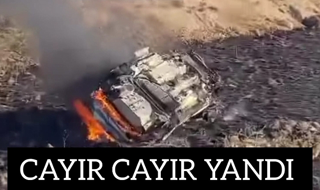 Kontrolden çıkan otomobil yandı! 4 yaralı