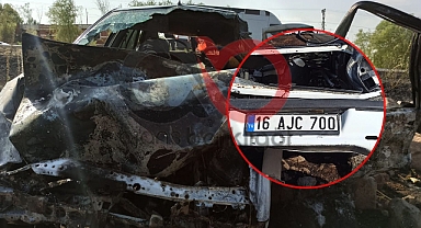 Siverek'te facia kıl payı atlatıldı! Kayalıklara çarpan araç yandı