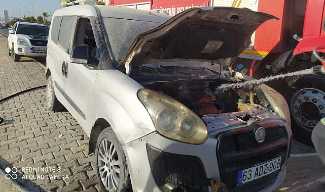 Urfa'da seyir halindeki araçta yangın!