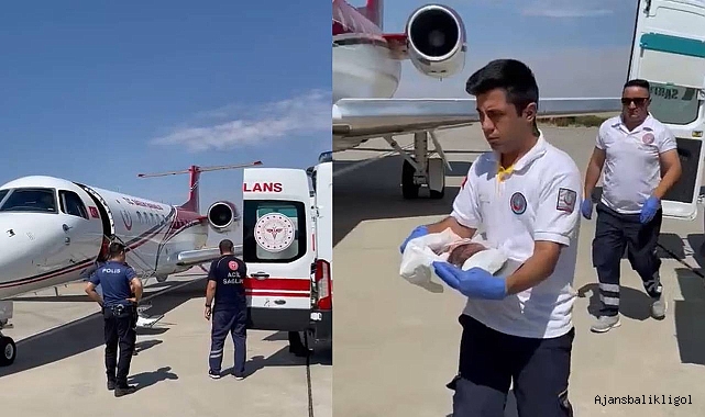 Ambulans uçak Şanlıurfa’dan bebekler için havalandı