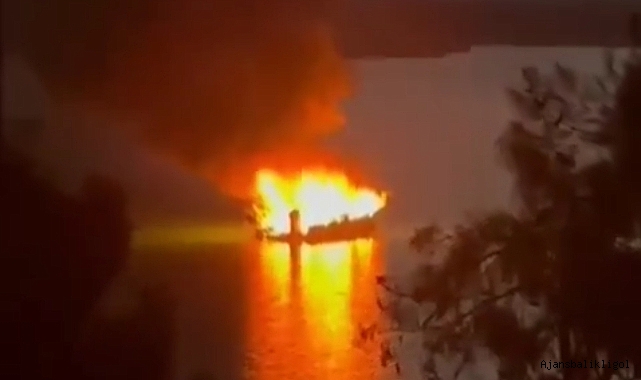 Bozova ilçesinde tekne yanarak kül oldu