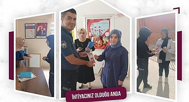 Bozova’da polis ekipleri KADES uygulaması hakkında kadınlara bilgi verdi
