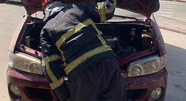 Haliliye'de araç yangını