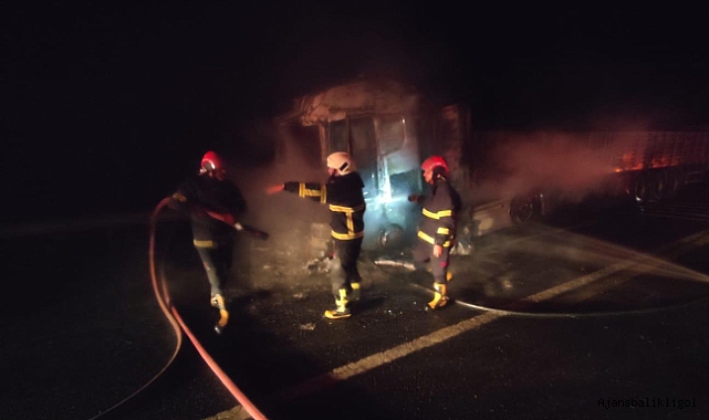 Urfa'da faciadan dönüldü! Tır alev aldı
