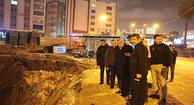 Başkan Beyazgül, Kollektör hattındaki çalışmaları inceledi 