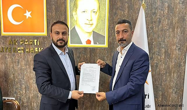 Mehmet Çayan, AK Parti'den Haliliye Belediye başkanlığı aday adaylığı başvurusunu yaptı