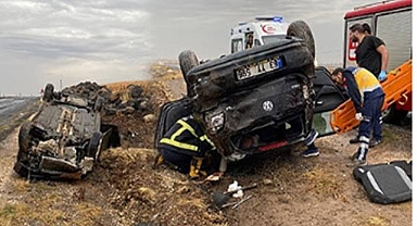 Urfa’da araç şarampole devrildi! Yaralılar var 