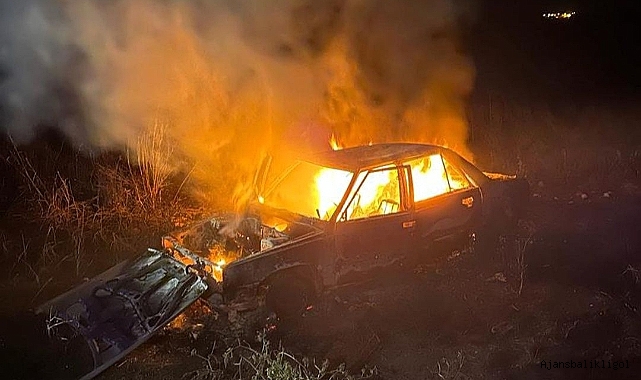 Yanan araçta anne ve çocukları feci şekilde can verdi