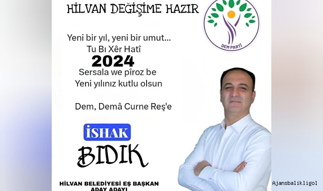 DEM Parti Hilvan Belediye Eş Başkan Aday Adayı Bıdık'tan yeni yıl mesajı