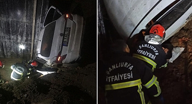 Suruç’ta kontrolden çıkan araç kanala düştü! 1 yaralı 