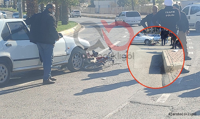 Trafik kontrolünden kaçan motosiklet, araçla çarpıştı! Yaralılar var 