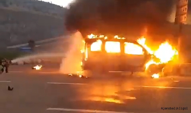 Urfa'da bir araç alev topuna döndü