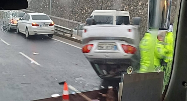 Urfa’da kontrolden çıkan araç takla attı