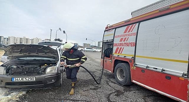 Karaköprü’de araç yangını! 