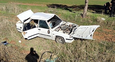Urfa'da kontrolden çıkan araç devrildi! Yaralılar var 