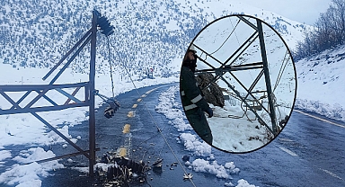 Olumsuz hava koşulları enerji nakil hattını vurdu