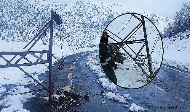 Olumsuz hava koşulları enerji nakil hattını vurdu
