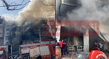 Urfa’da Suriyelilerin iş yerinde korkutan yangın!