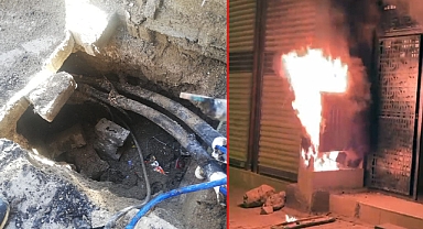 Yeraltından çekilen kaçak elektrik hattı yangına neden oldu