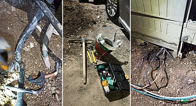 Kaçak hat çekerken yakalandılar