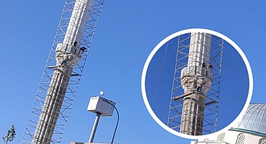 Metrelerce yüksekte iş güvenliği olmadan çalışıyorlar