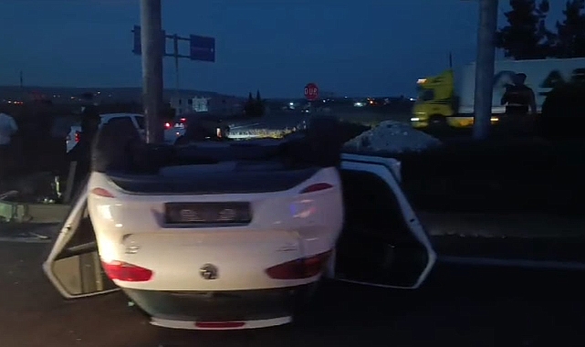 Urfa'da feci kaza! Araç takla attı