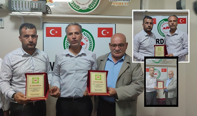 Mirdesi Dernek Başkanı Elma'dan Eski Başkanlara Teşekkür Plaketi