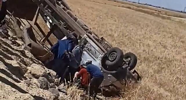 Urfa’da Kontrolden Çıkan Araç Şarampole Yuvarlandı! 
