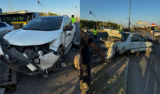 Urfa'da Feci Kaza! Bariyeri Aşıp Arabaya Çarptı