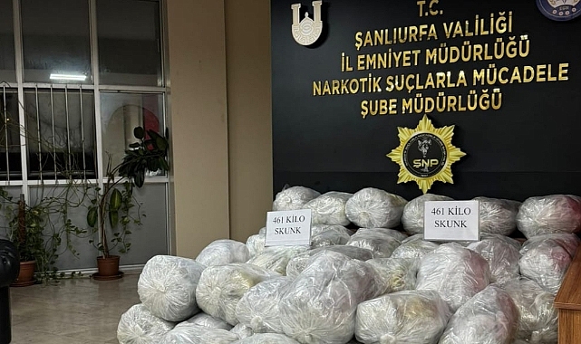 Şanlıurfa'da 461 Kilo Uyuşturucu Madde Ele Geçirildi!
