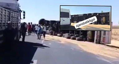 Hilvan’da Buğday Yüklü TIR Devrildi! Sürücü Yaralandı 