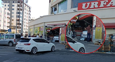 Urfa'da İlginç Kaza! Kontrolden Çıkan Araç Markete Daldı
