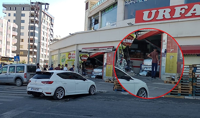 Urfa'da İlginç Kaza! Kontrolden Çıkan Araç Markete Daldı