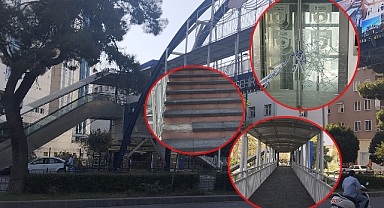 Üst Geçit Asansörünü Tahrip Ettiler