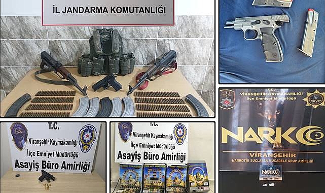 Viranşehir'de Ele Geçirilen Silah ve Mühimmat Dudak Uçuklattı
