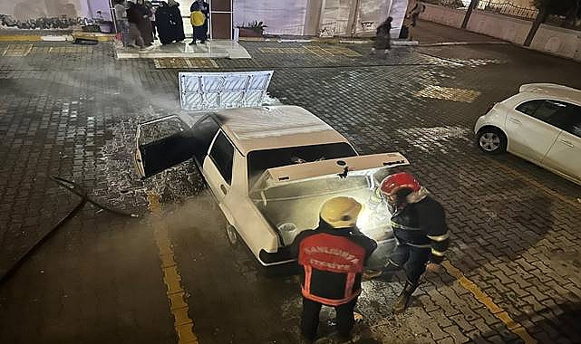 Karaköprü’de Araç Yangını! İtfaiye Ekipleri Tarafından Söndürüldü