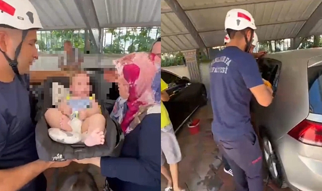 Karaköprü'de Araçta Mahsur Kalan Nisa Bebek Kurtarıldı