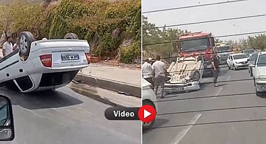 Şanlıurfa Akabe Yokuşu'nda Virajı Alamayan Araç Takla Attı