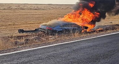 Viranşehir Yolunda Korkutan Kaza: Otomobil Alev Aldı!