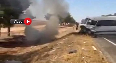 Viranşehir-Ceylanpınar Yolunda Feci Kaza: Araç Alev Aldı