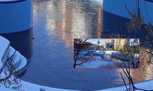 Şanlıurfa'da Soğuk Hava Etkili Oldu: Yaşam Park'taki Havuzlar Buz Tuttu