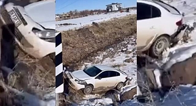 Urfa’da Buzlanan Yol Kazaya Neden Oldu: Otomobil Köprüden Dereye Düştü