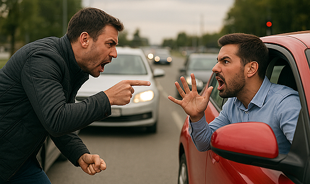 Trafikte Kavga Etmek İçin Araçtan İnen Yandı
