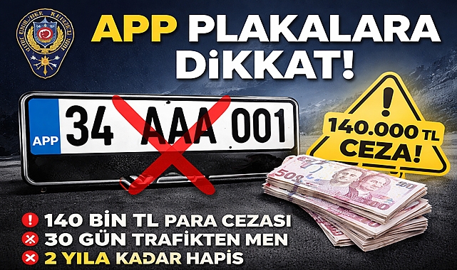 Emniyet’ten APP Plaka Uyarısı: 140 Bin TL Ceza ve Trafikten Men