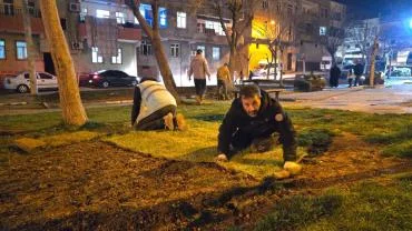 Eyyübiye Parklarında Gece Mesaisi