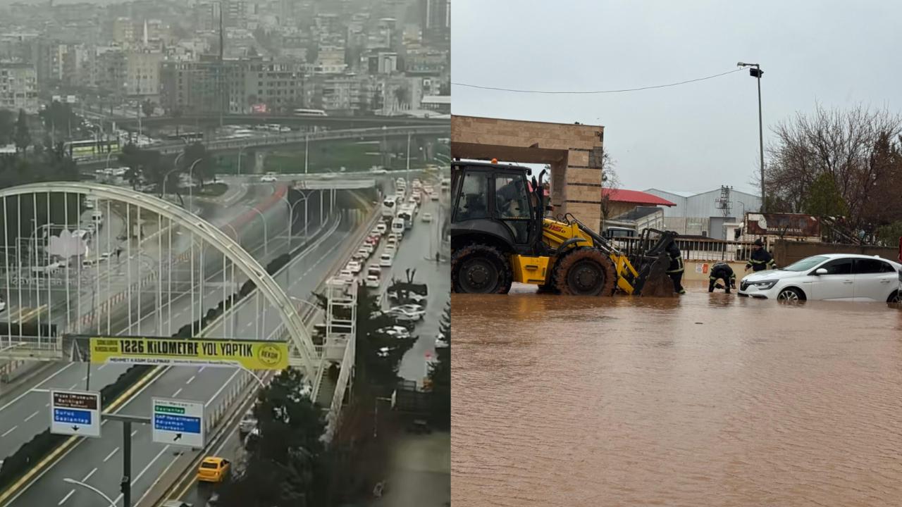 Sağanak Şanlıurfa’yı Vurdu: Abide Kavşağı Kapatıldı