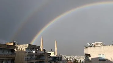 Şanlıurfa’da Bayramda Çifte Gökkuşağı Sürprizi