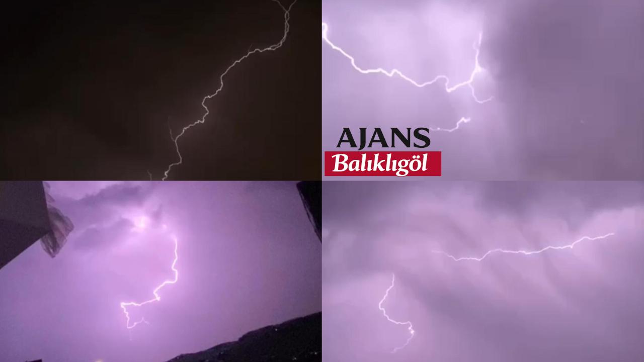 Şanlıurfa’da Şimşekler Geceyi Aydınlattı!