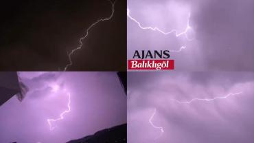Şanlıurfa’da Şimşekler Geceyi Aydınlattı!