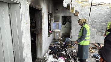 Evi Yanan Aileye Eyyübiye Belediyesi Sahip Çıktı